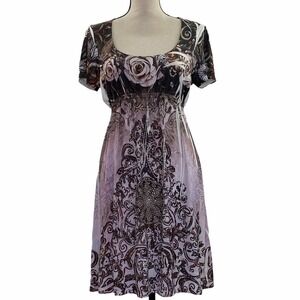 FLORAL Paisley Print A-Line Lightweight Mini Dress